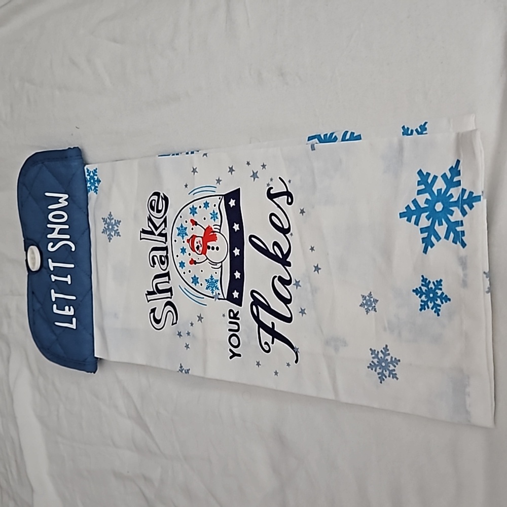 Let It Snow Shake Your Flakes Kitchen Towel Cotton Tea Towel